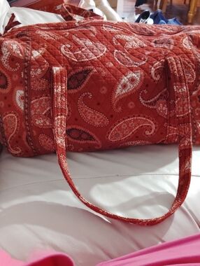 Vera Bradley Quilted Paisley Duffle Bag in Red - Ladies Carryall